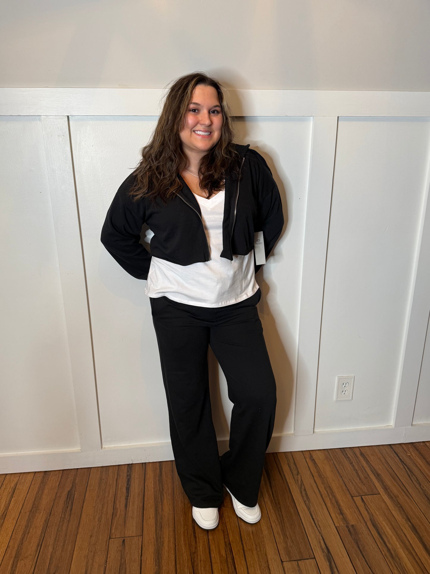 Zip Up Crop Hoodie- 3 colors available