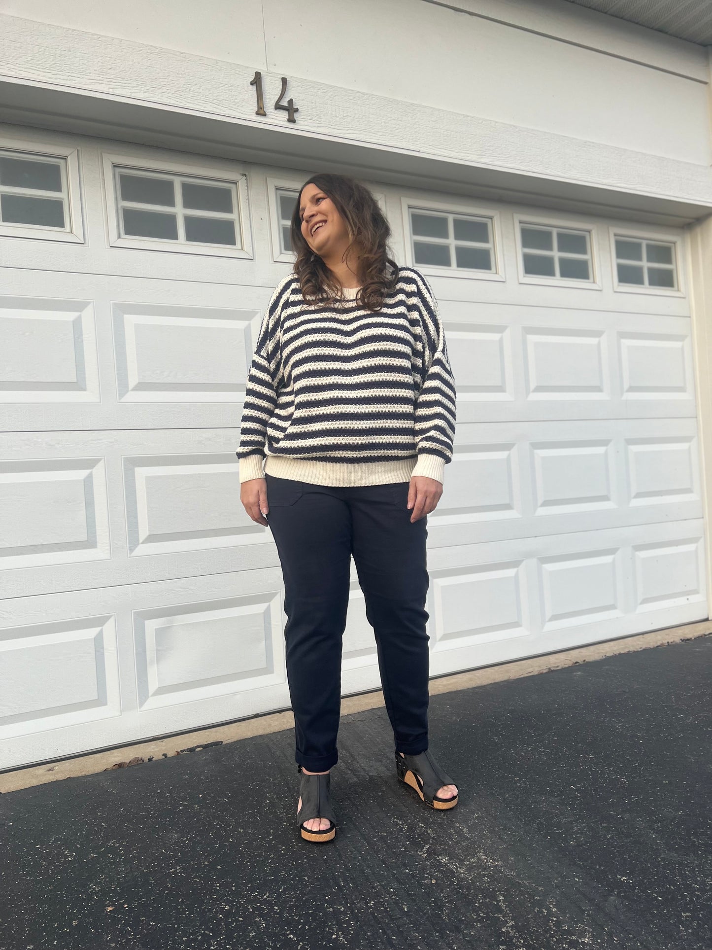 Judy Blue Navy Jogger- Garment Dyed Cuffed High Waist