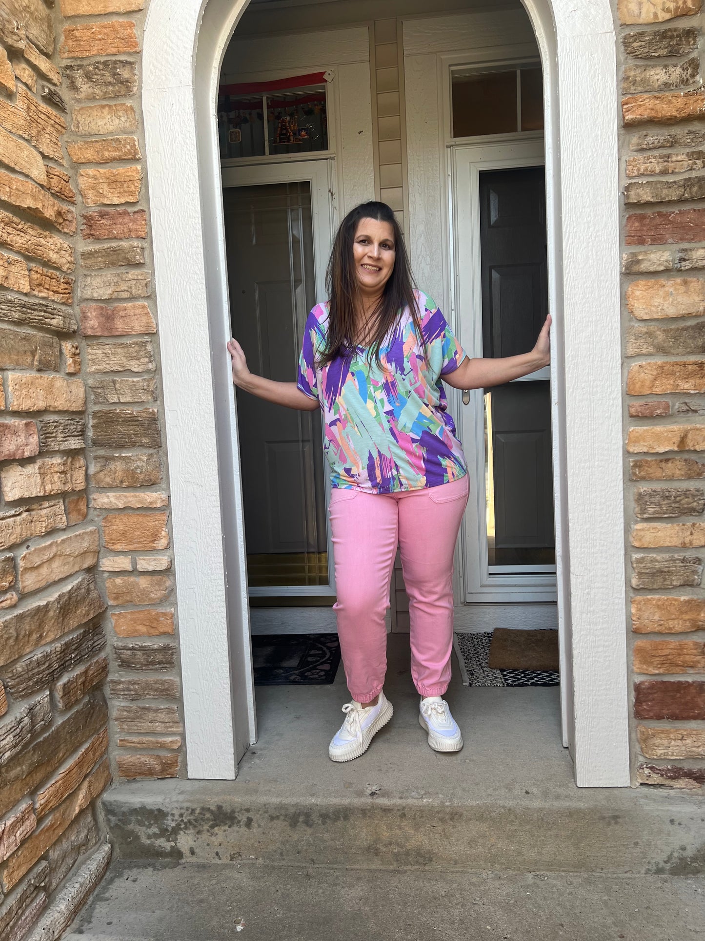 Judy Blue Pink Jogger- Garment Dyed High Waist
