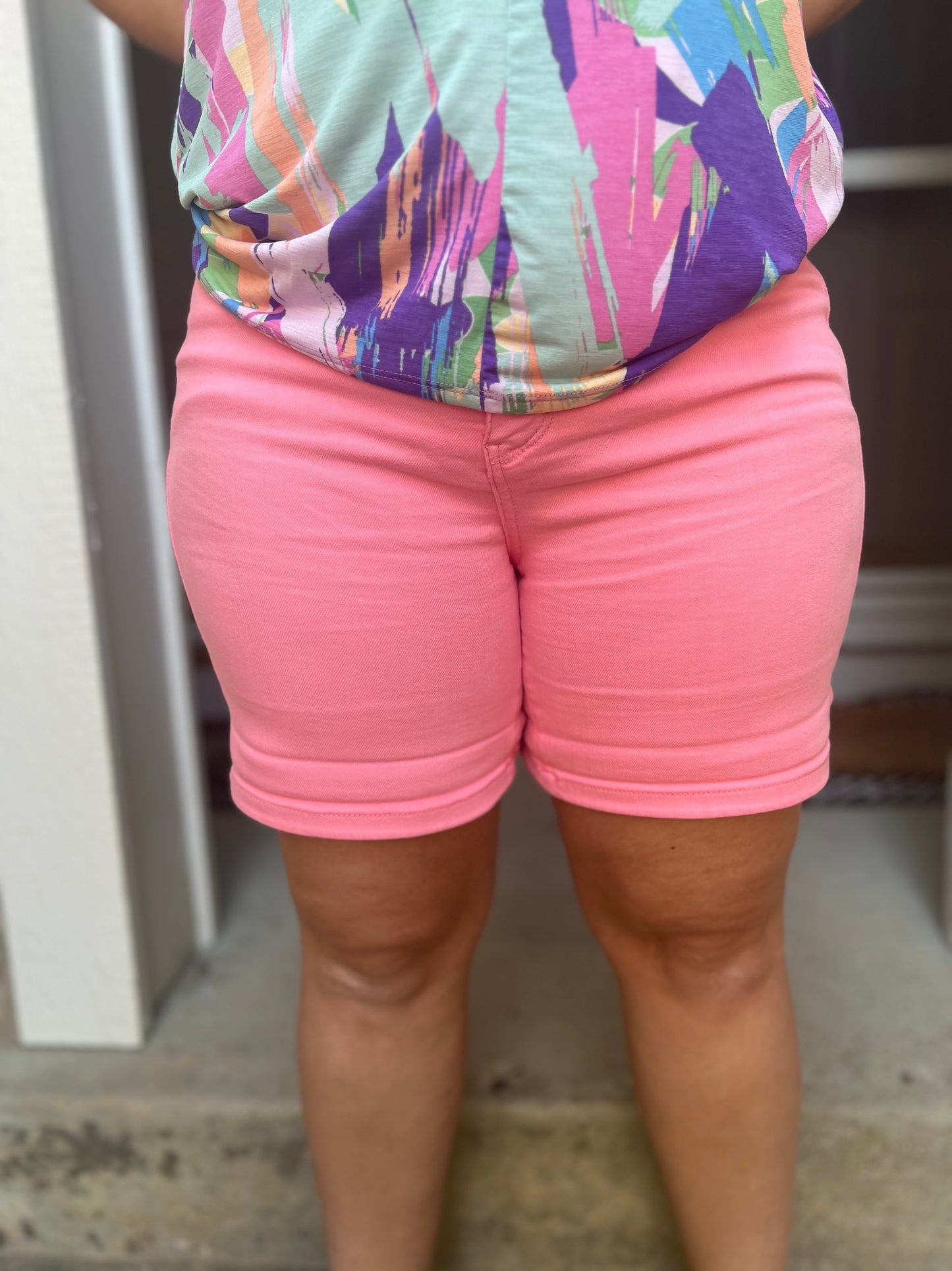 Judy Blue Shorts Tummy Control- 4 colors (Green, Purple, Pink and Yellow)