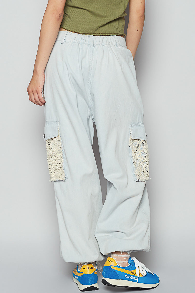 Distressed Cloud Blue Jogger