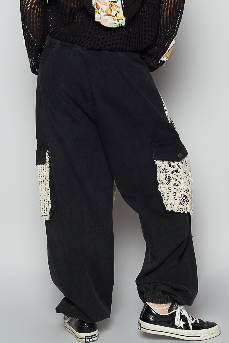 Distressed Black Joggers