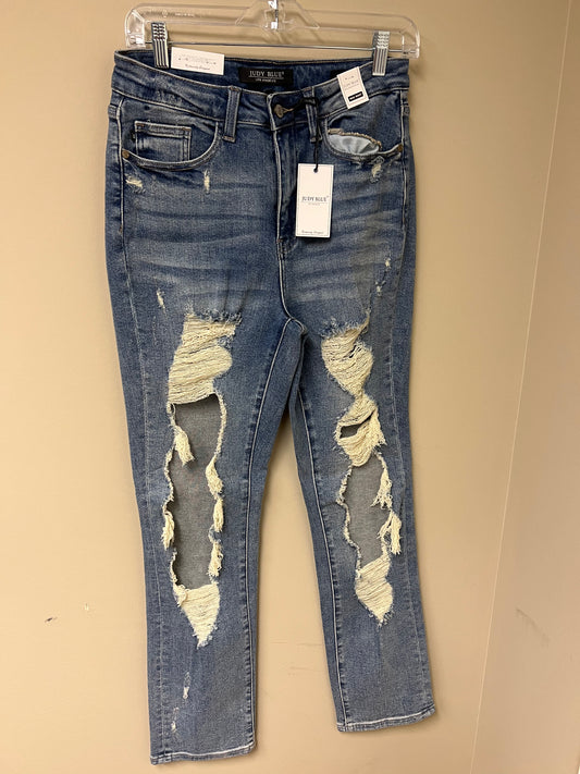 Judy Blue Straight Fit High Waist Heavy Destroyed Vintage