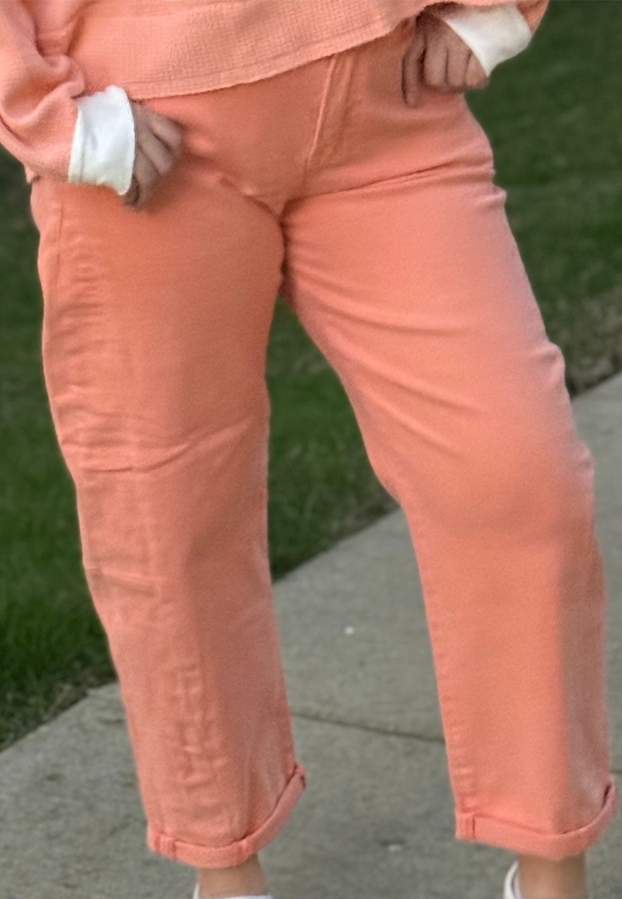 Peach Risen Barrels Jeans