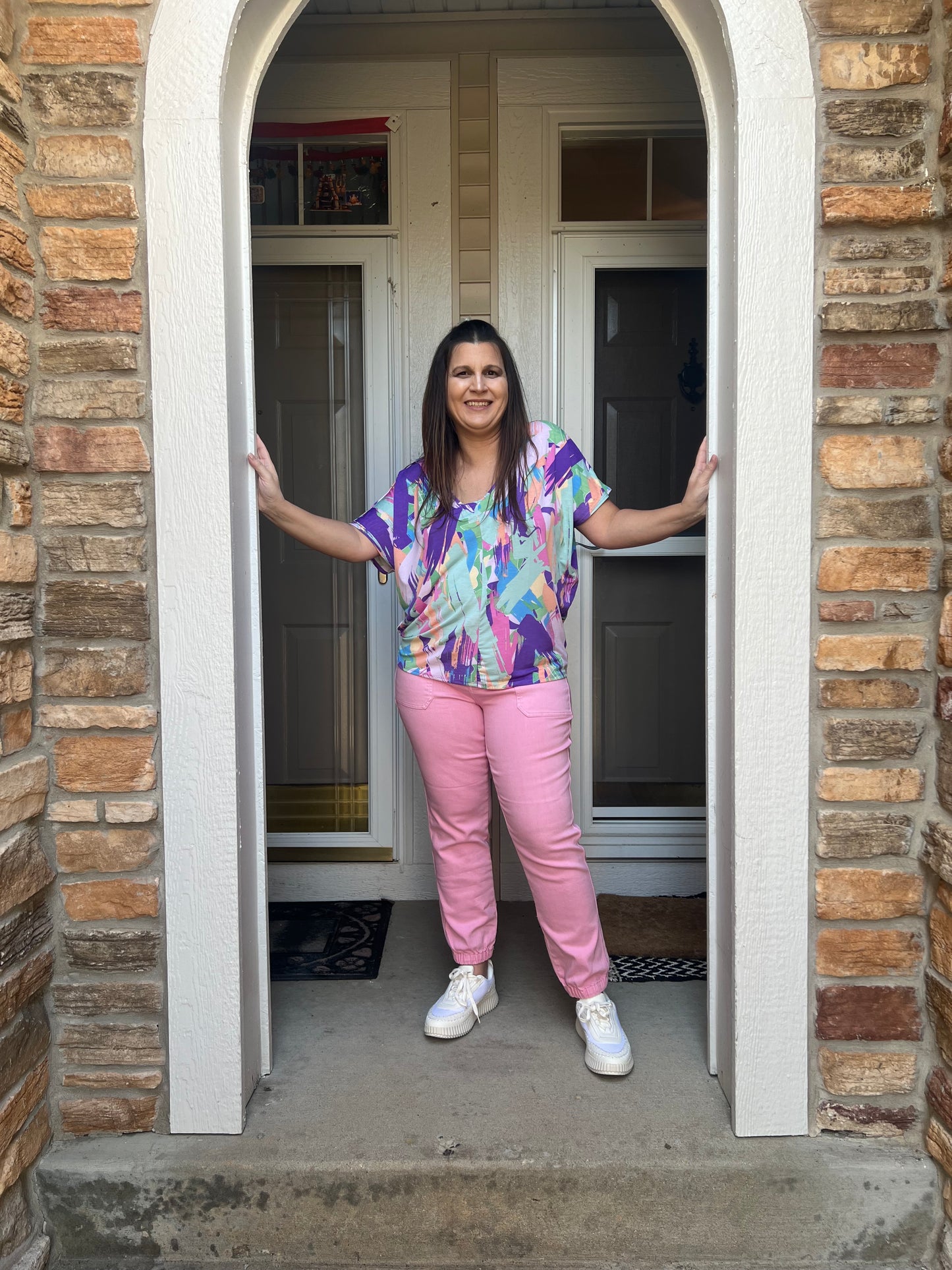 Judy Blue Pink Jogger- Garment Dyed High Waist