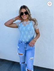 Short Sleeve Lace Top