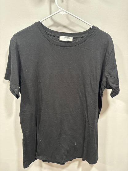 2 colors COTTON BOYFRIEND ROUND NECK TEE