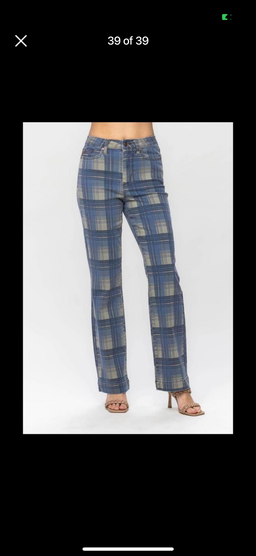 Judy Blue Straight Fit  High Waist Vintage Look Plaid