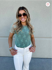 Short Sleeve Lace Top