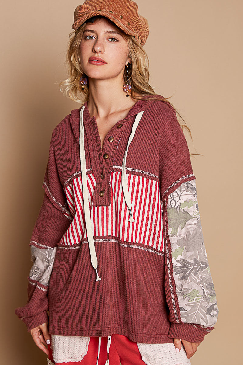 POL Red Bean Camo Hoodie