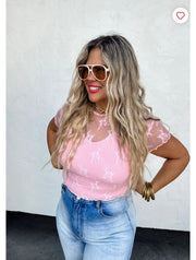 Short Sleeve Lace Top
