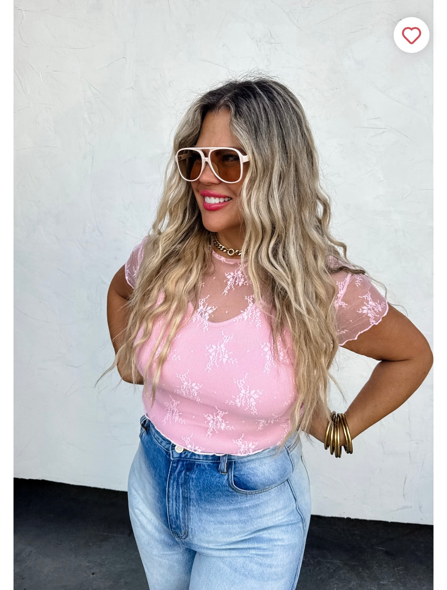 Short Sleeve Lace Top