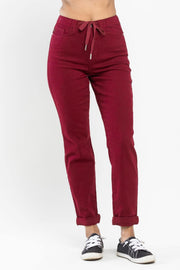 Judy Blue Joggers(Burgundy)