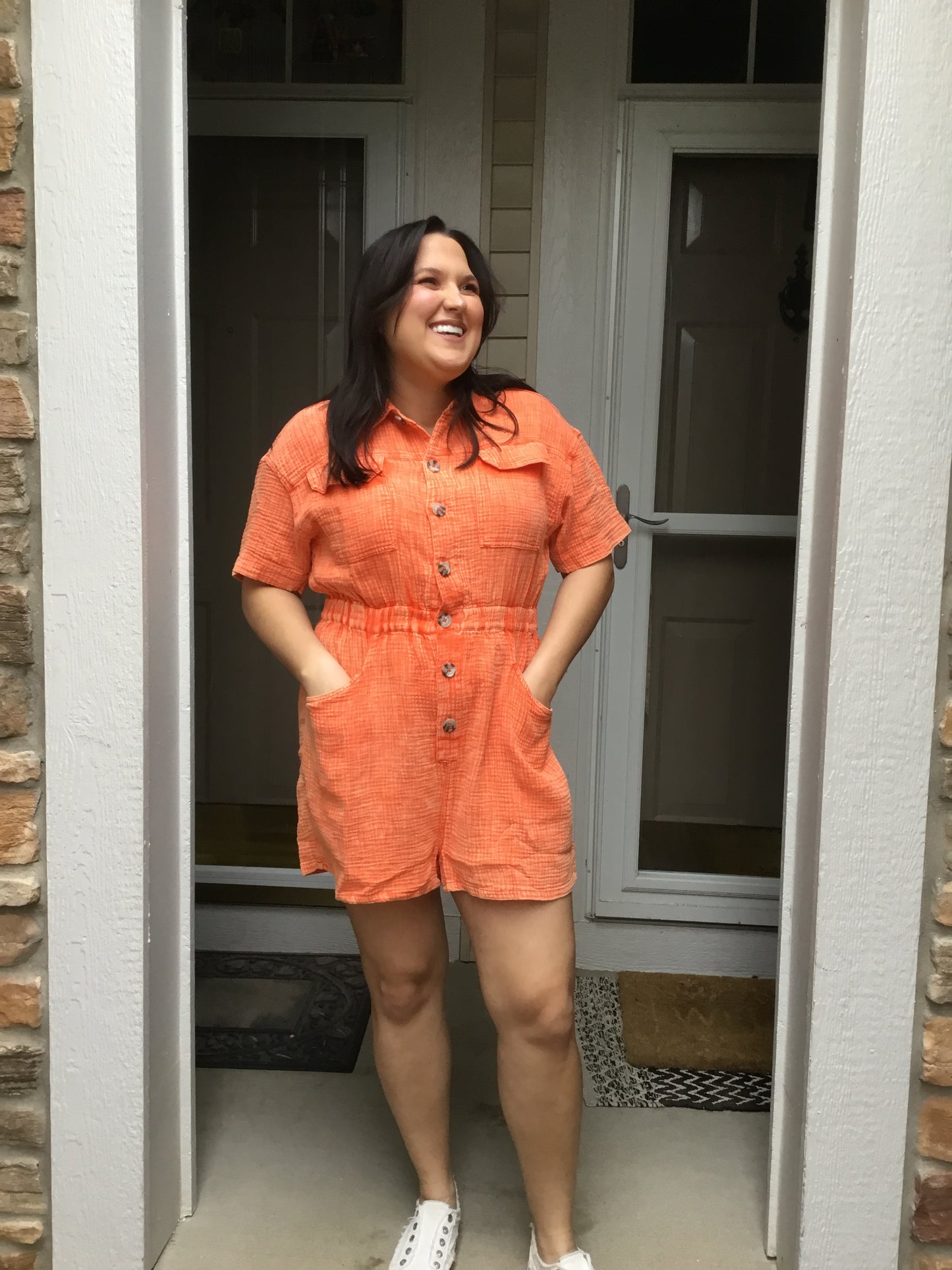 Tangerine Twist  Romper