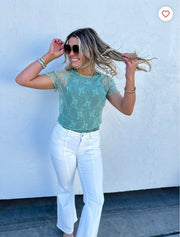 Short Sleeve Lace Top