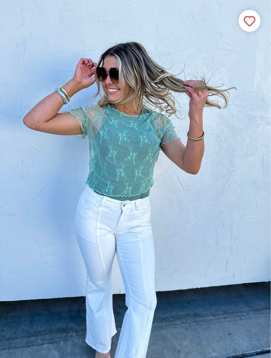 Short Sleeve Lace Top