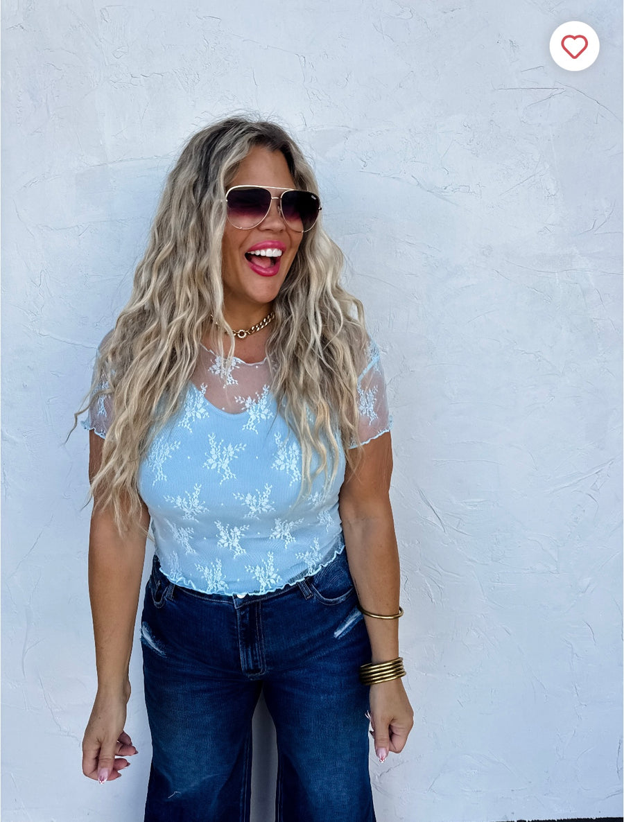 Short Sleeve Lace Top