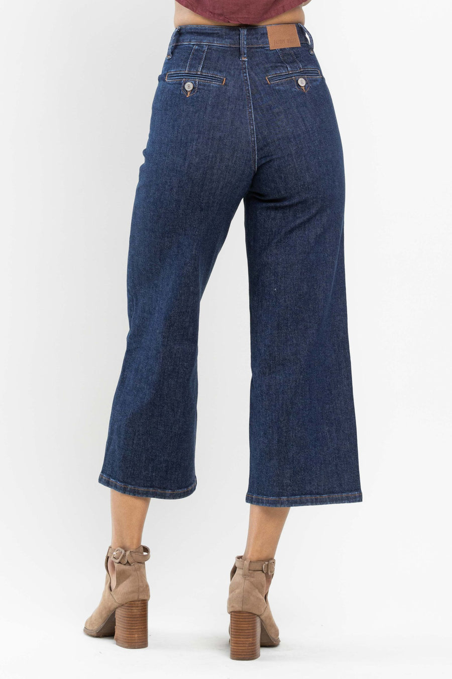 Judy Blue Tummy Control Wide Leg Tailored Crop