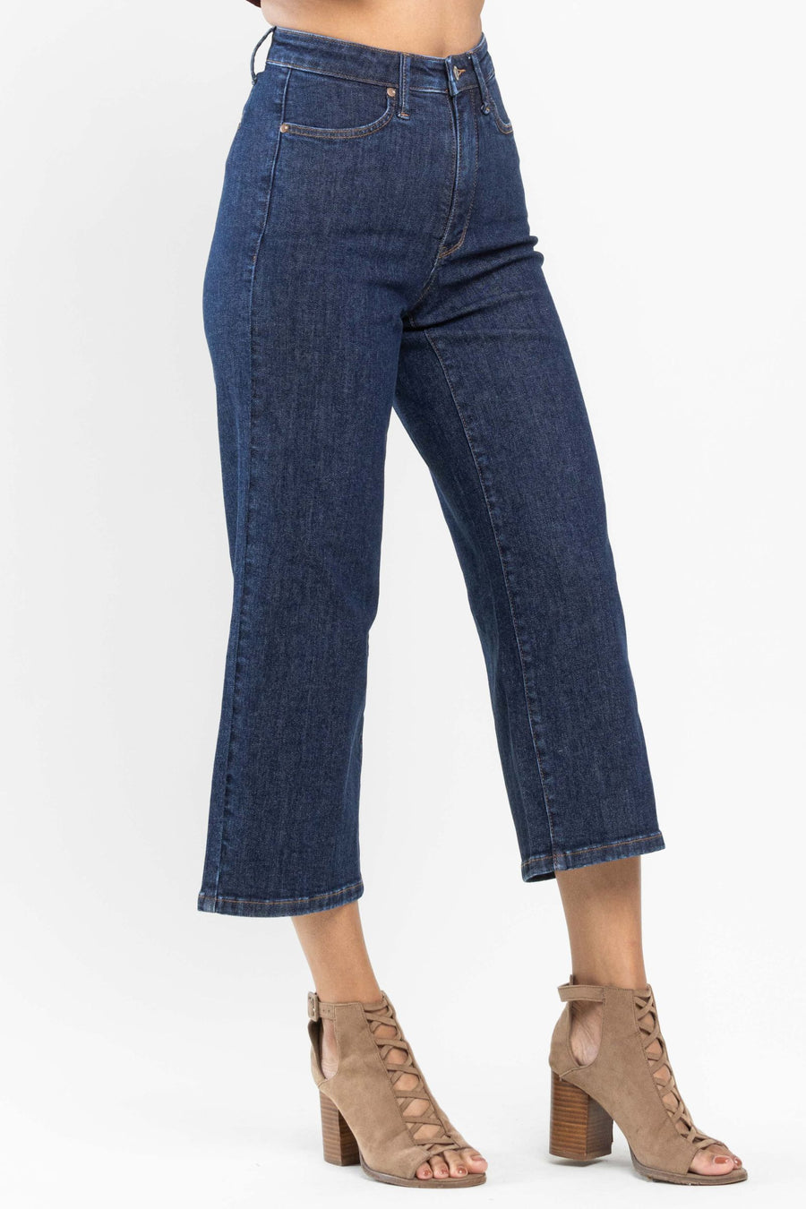 Judy Blue Tummy Control Wide Leg Tailored Crop