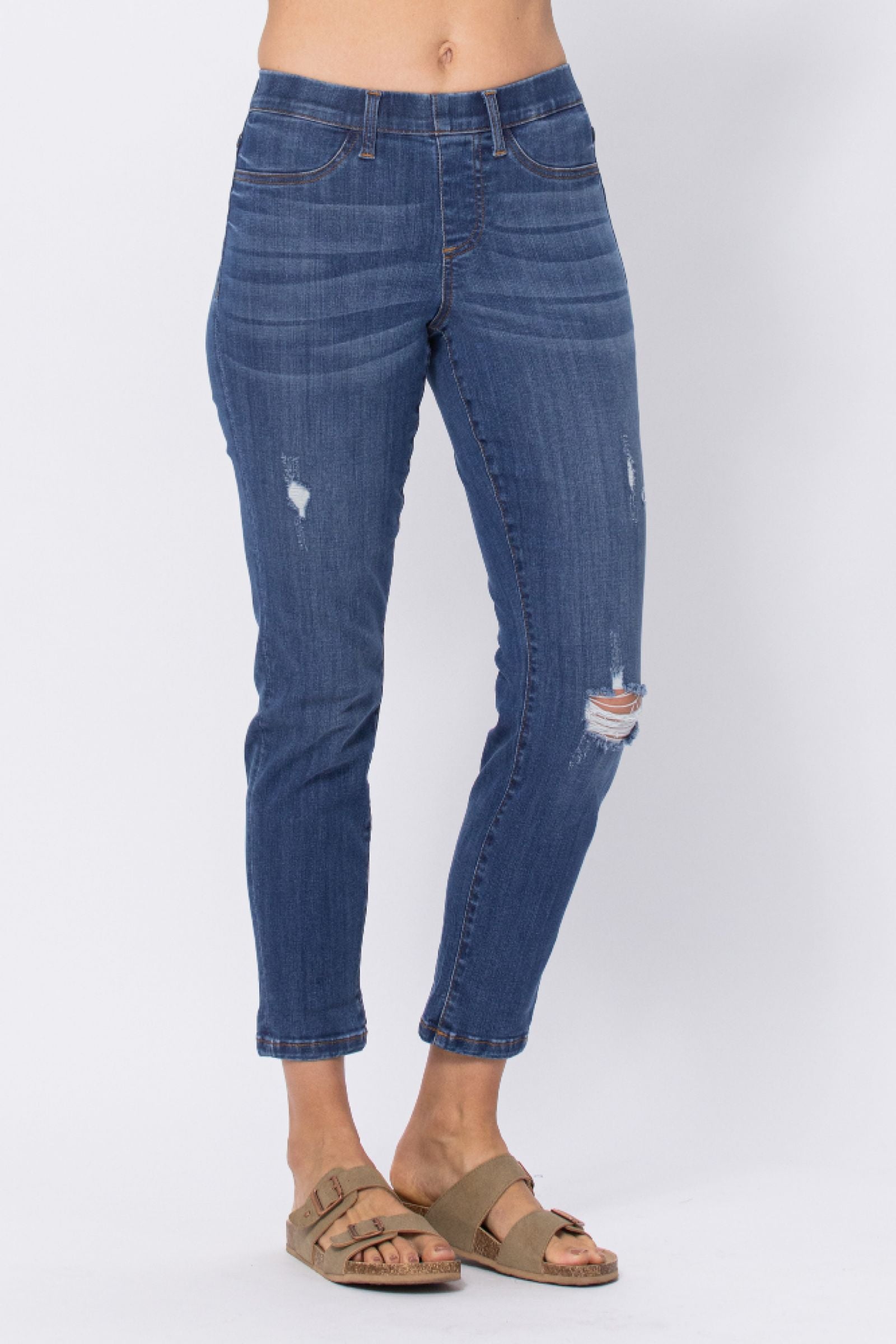 Judy Blue Boyfriend Mid-Rise Destroyed Jeggings