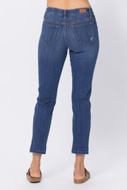 Judy Blue Pull on Boyfriend Mid-Rise Destroyed Jeggings