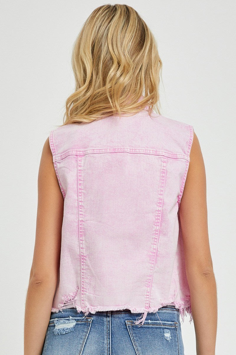 DISTRESSED Pink VEST