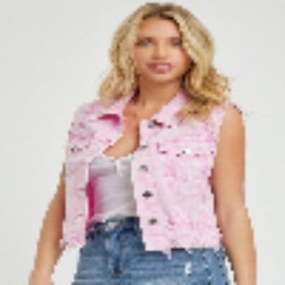 DISTRESSED Pink VEST